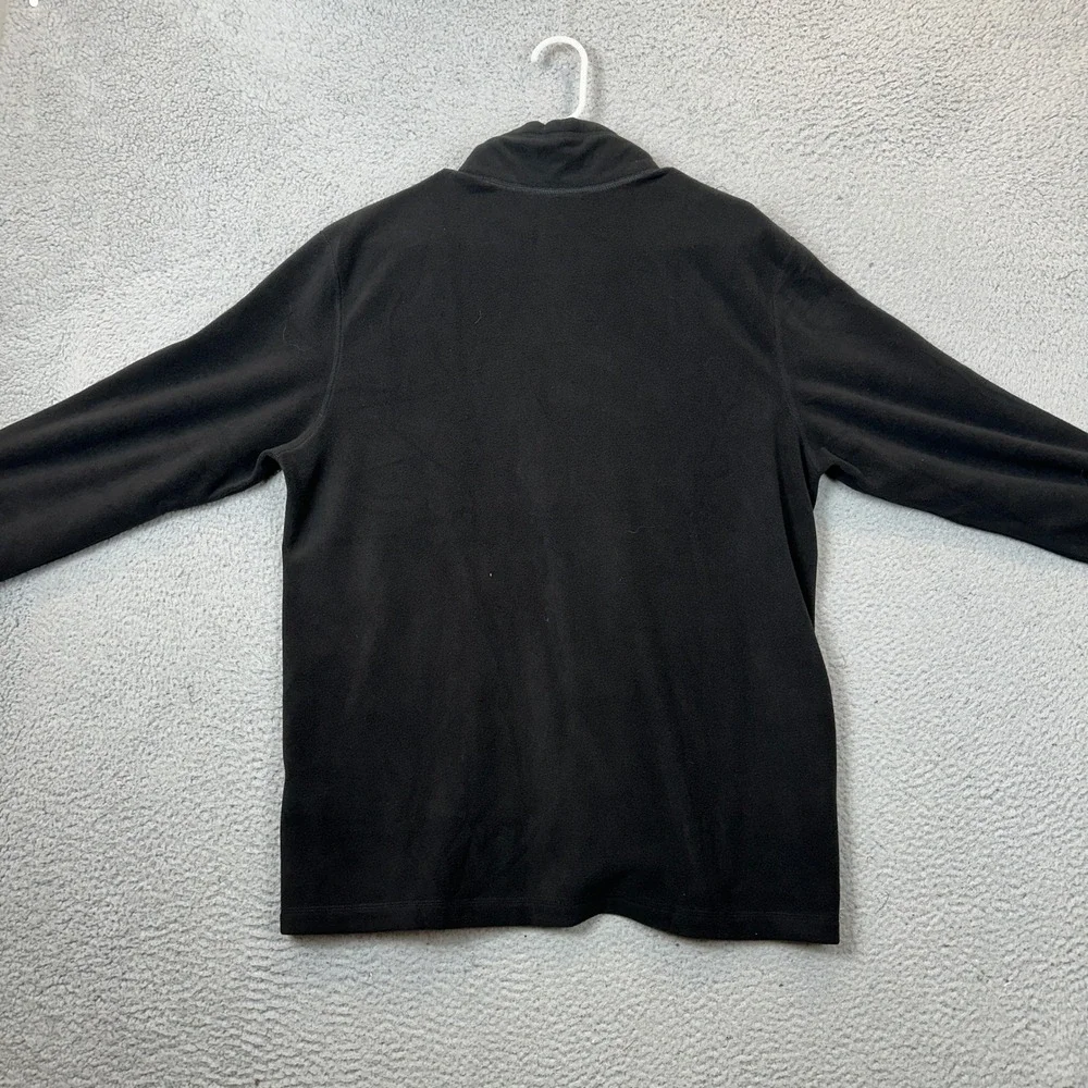 Eddie Bauer Sweater Mens Large First Ascent Black Fleece Quarter Zip Pullover